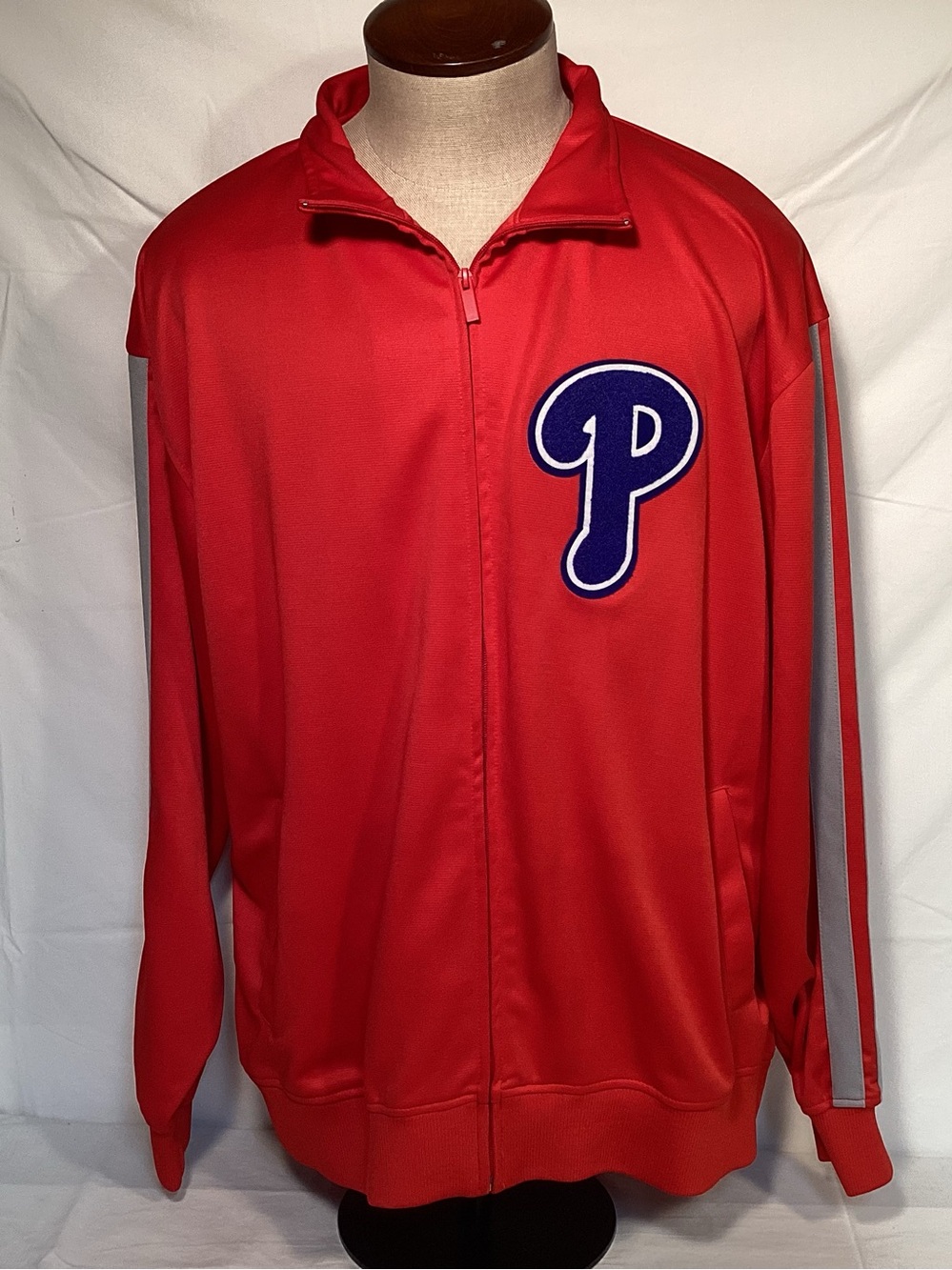 MLB Philadelphia Phillies Baseball Red Zip-Up Track Jacket Men’s Size XL Dynasty